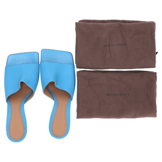 Bottega Veneta Stretch-Mules mit Absatz aus blauem Lammleder - Image 5