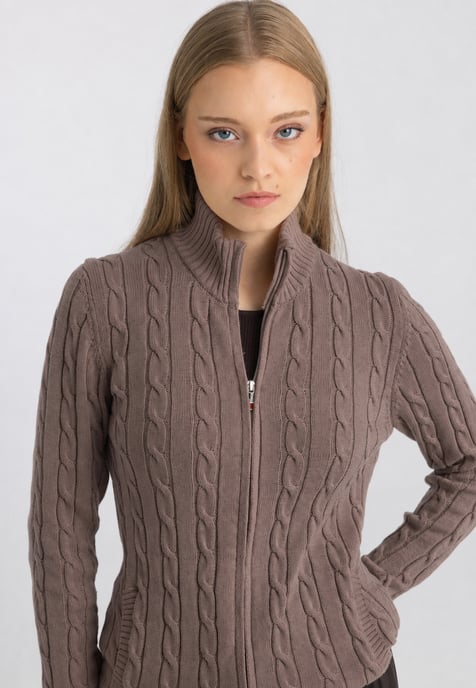 Strickjacke Strickjacke Mit Zopfmuster - Image 3
