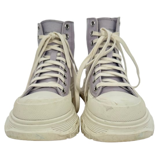 Alexander McQueen Tread Slick High-Top-Sneaker aus lila Baumwolle - Image 3