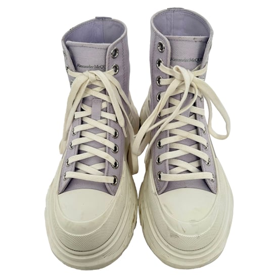 Alexander McQueen Tread Slick High-Top-Sneaker aus lila Baumwolle - Image 4