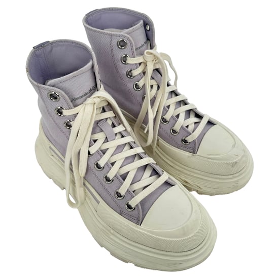 Alexander McQueen Tread Slick High-Top-Sneaker aus lila Baumwolle - Image 6