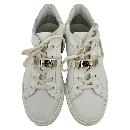 Hermès Day Low-Top Sneakers aus weißem Kalbsleder - Image 4