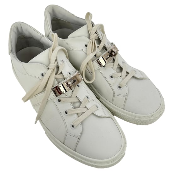 Hermès Day Low-Top Sneakers aus weißem Kalbsleder - Image 5