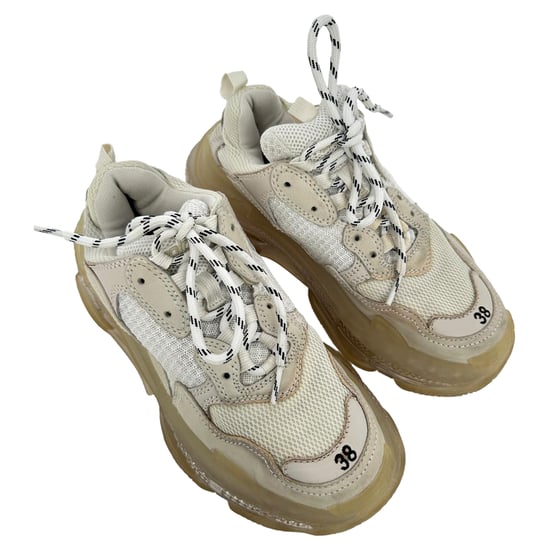 Balenciaga Triple S Sneaker mit transparenter Sohle aus beigem Polyester - Image 4
