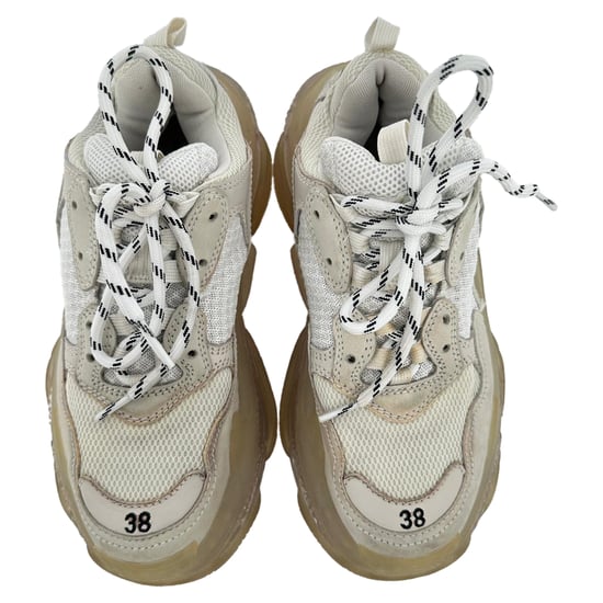 Balenciaga Triple S Sneaker mit transparenter Sohle aus beigem Polyester - Image 5