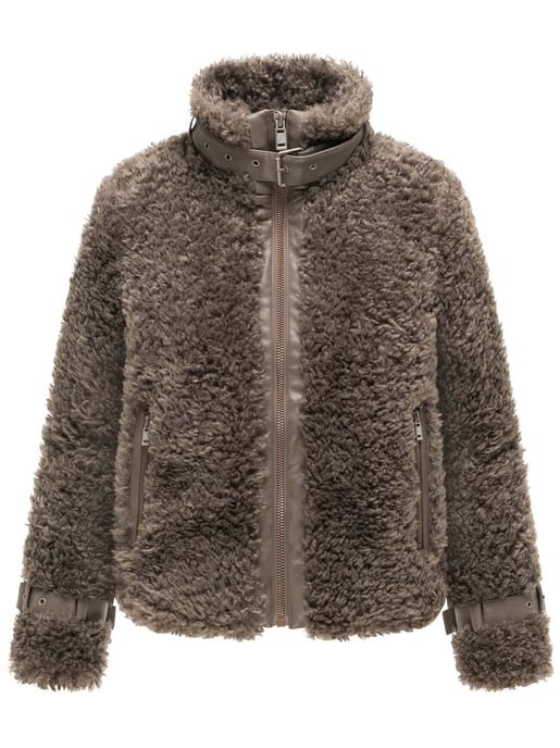 Navahoo Damen Teddyjacke Wuschelwonne mit Schnallendetails - Image 1