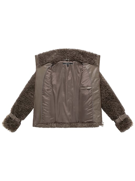 Navahoo Damen Teddyjacke Wuschelwonne mit Schnallendetails - Image 4