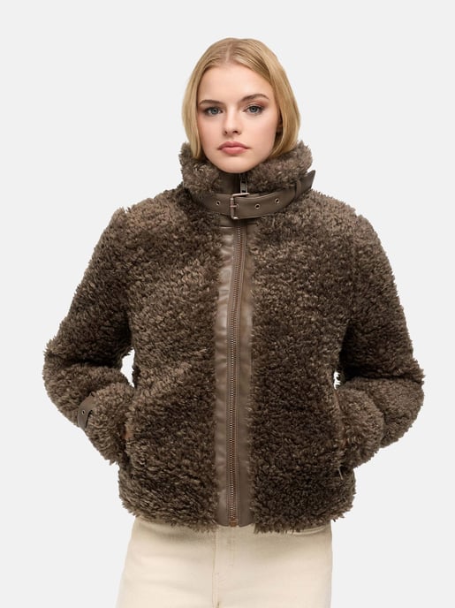 Navahoo Damen Teddyjacke Wuschelwonne mit Schnallendetails - Image 5