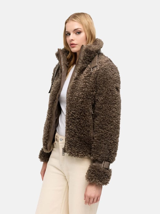 Navahoo Damen Teddyjacke Wuschelwonne mit Schnallendetails - Image 6