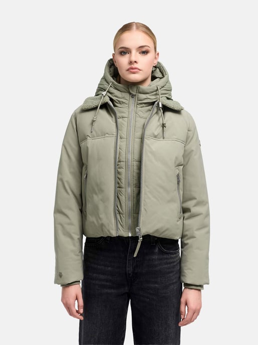 Marikoo Damen-Winterjacke „Yurinaa" mit abnehmbarem Innenlayer - Grau - Image 5