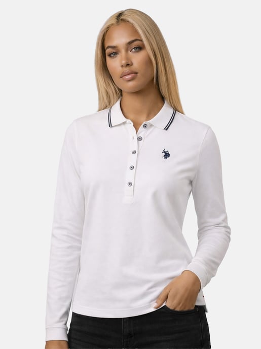 U.S. Polo Assn. Damen Langarm Poloshirt mit Stretchanteil - Image 2