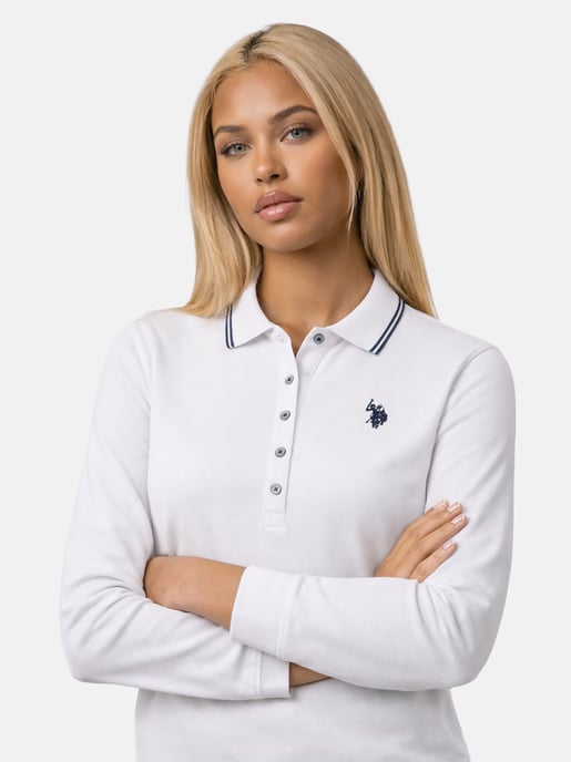 U.S. Polo Assn. Damen Langarm Poloshirt mit Stretchanteil - Image 3