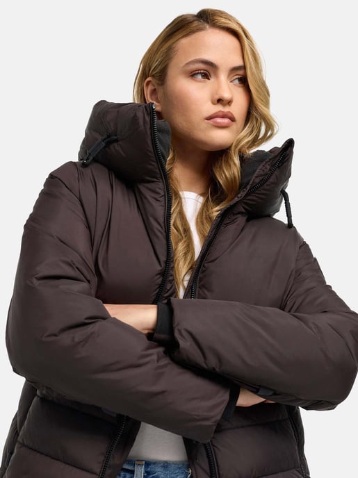 Navahoo Damen Winter Steppjacke Waldengel mit Kapuze - Image 6