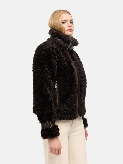 Navahoo Damen Teddyjacke Wuschelwonne mit Schnallendetails - Image 6