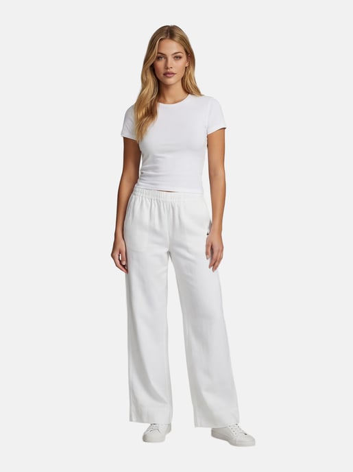 U.S. Polo Assn. Damen Leinenmix Hose mit elastischem Bund - Image 3