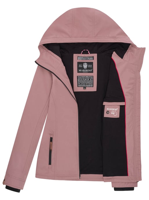 Marikoo Damen Übergangsjacke – Brombeere, leicht mit Kapuze & Kragen - Image 5