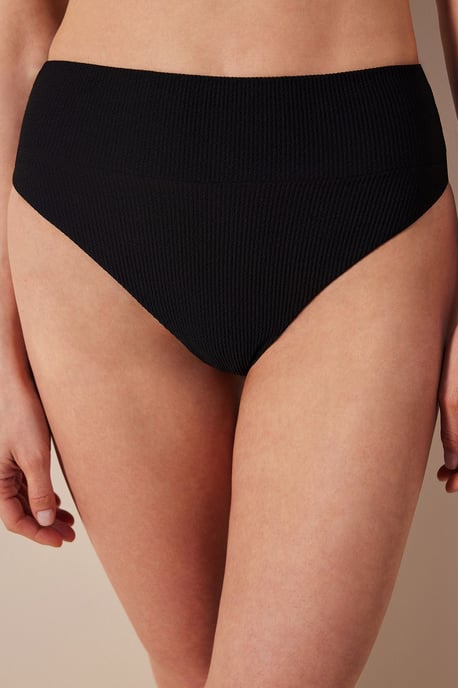 Mary Hochgeschnittene Texturierte Bikinihose - Image 1
