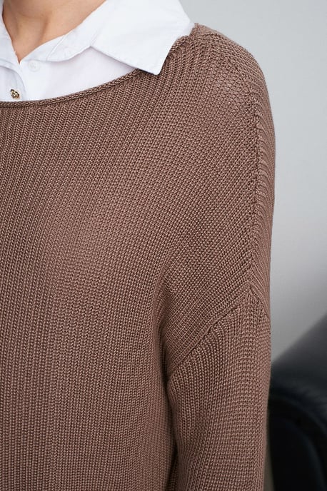Damen Rippstrick Boot-Neck Pullover - Image 4