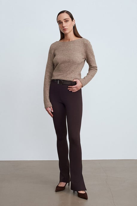 Bootshaus-Ausschnitt Pailletten Strickpullover - Image 4