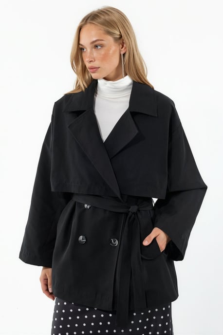 Doppelreihiger, taillierter Trenchcoat - Image 1