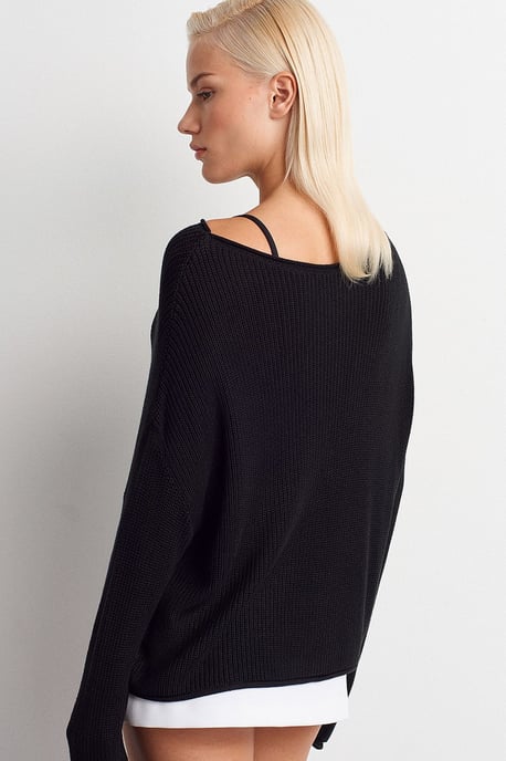 Damen Rippstrick Boot-Neck Pullover - Image 2