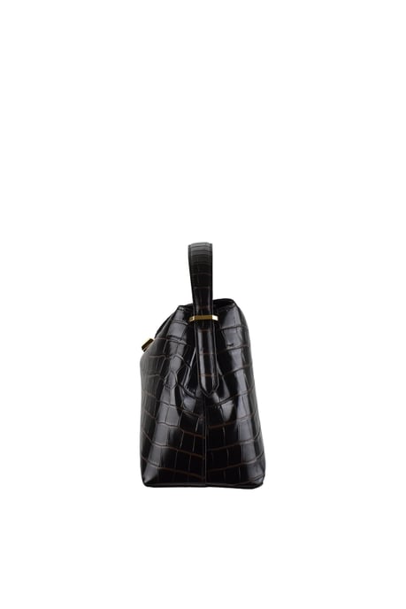 Toteme T-Lock-Handtasche mit Krokodilprägung und Tragegriff Braun - Image 3
