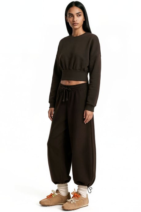 Damen Cropped Rundhals Sweatshirt - Image 2