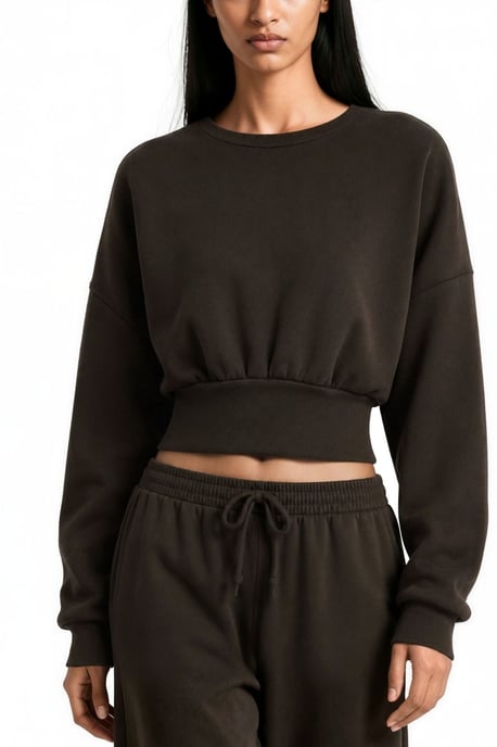 Damen Cropped Rundhals Sweatshirt - Image 4