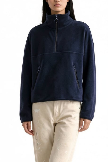 Damen Half-Zip Crop Sweatshirt - Image 4