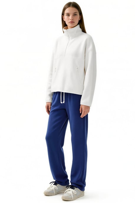 Damen Halbzipper Crop Sweatshirt - Image 2