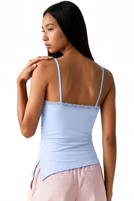 Enganliegendes Crop-Cami-Top mit Stickerei - Image 2