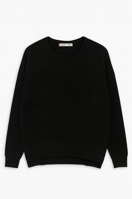 Bootsausschnitt Entspanntes Fit Sweater - Image 1