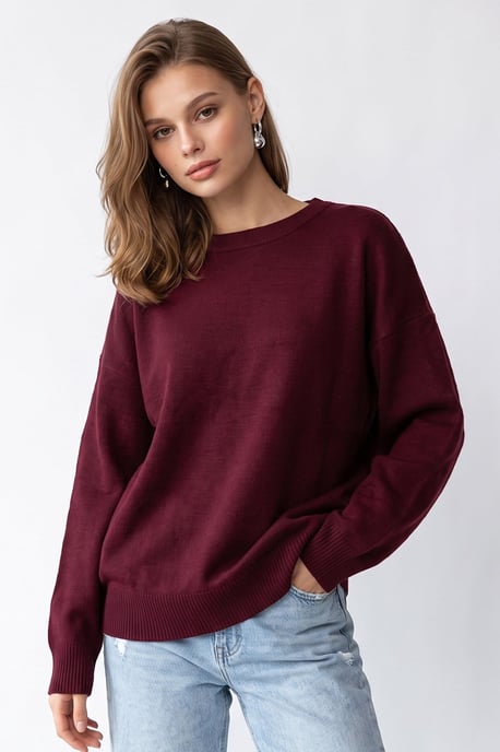 Übergroßer gerippter Strickpullover - Image 1