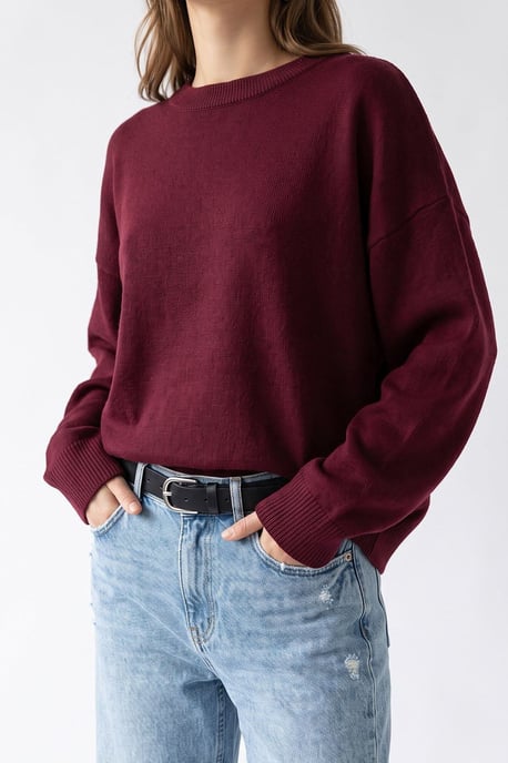 Übergroßer gerippter Strickpullover - Image 2