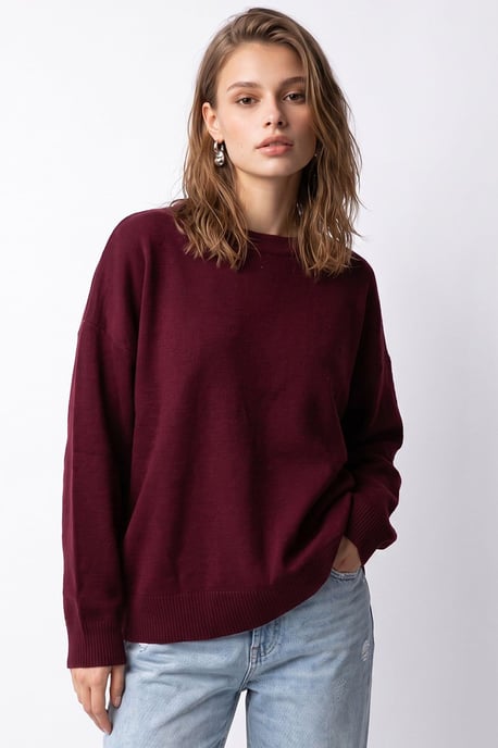 Übergroßer gerippter Strickpullover - Image 3