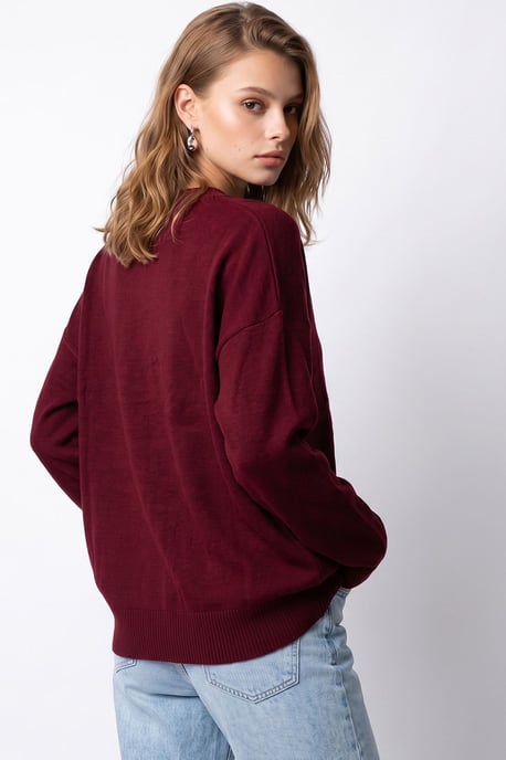 Übergroßer gerippter Strickpullover - Image 6