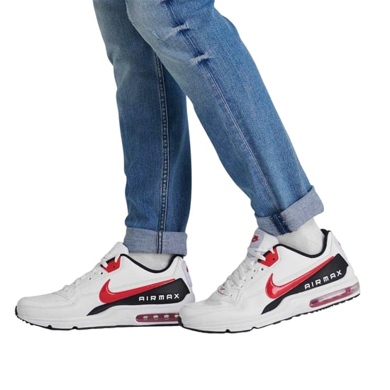 Nike - "Air Max" Sneaker für Herren, Beschichtetes Leder (Weiß/Rot/Schwarz) - Image 3