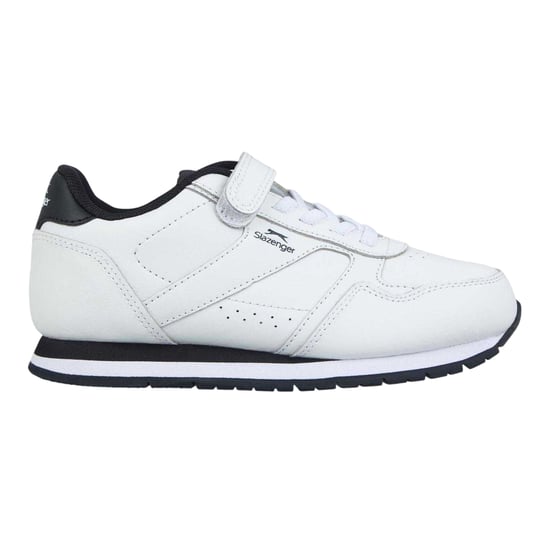 Slazenger - "Classic" Sneaker für Kinder, Beschichtetes Leder, Klettverschluss (Weiß/Marine) - Image 1
