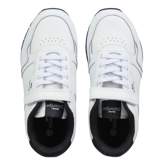 Slazenger - "Classic" Sneaker für Kinder, Beschichtetes Leder, Klettverschluss (Weiß/Marine) - Image 3