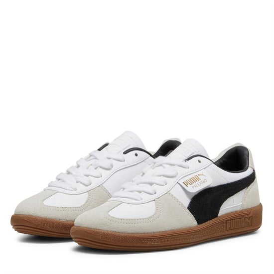 Puma - "Palermo" Klassisch Sneaker für Jungen, Leder, Flach (Weiß/Schwarz) - Image 1