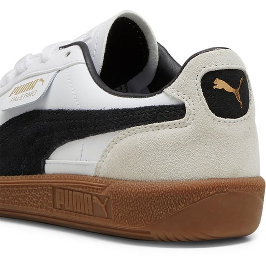 Puma - "Palermo" Klassisch Sneaker für Jungen, Leder, Flach (Weiß/Schwarz) - Image 5