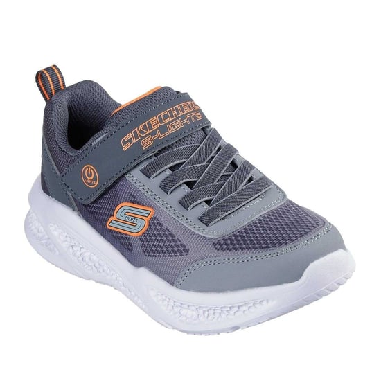 Skechers - "S Lights" Sneaker für Jungen, Runder Zeh (Grau/Orange) - Image 3