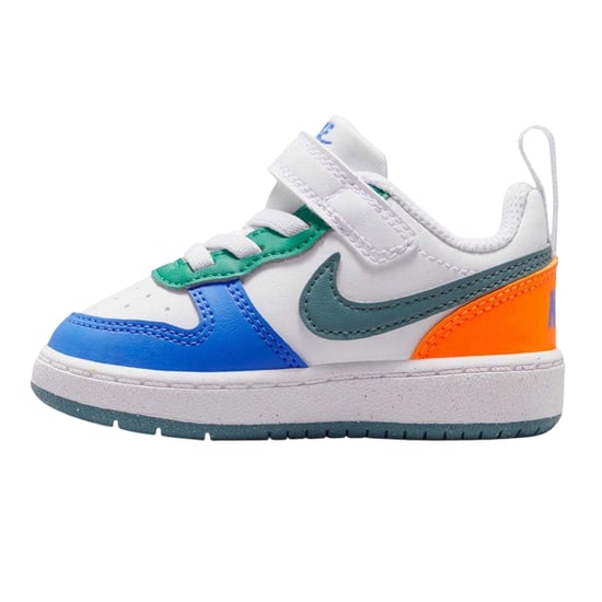 Nike - "Court Borough" Sneaker für Kinder, Leder (Weiß/Blau/Orange) - Image 3
