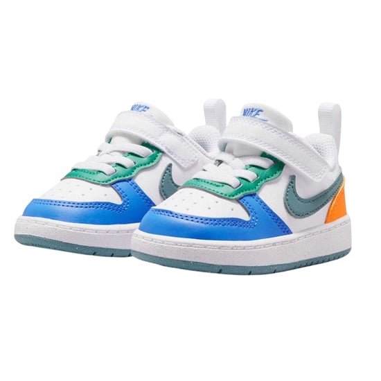 Nike - "Court Borough" Sneaker für Kinder, Leder (Weiß/Blau/Orange) - Image 5