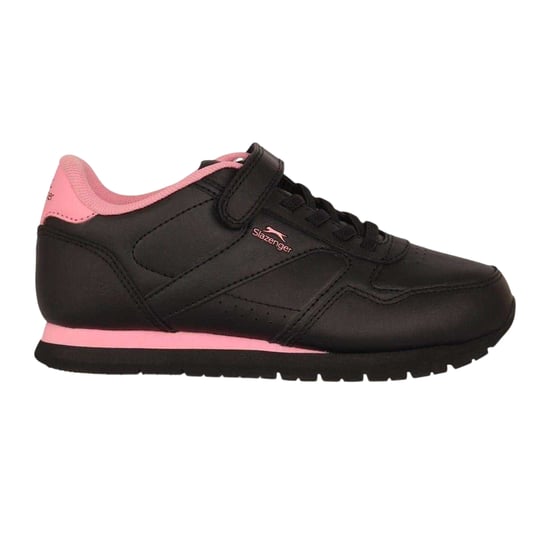 Slazenger - "Classic" Sneaker für Kinder, Beschichtetes Leder, Klettverschluss (Schwarz/Pink) - Image 1