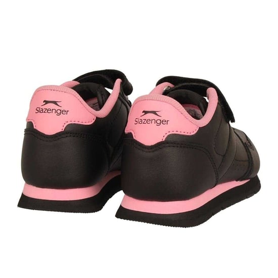 Slazenger - "Classic" Sneaker für Kinder, Beschichtetes Leder, Klettverschluss (Schwarz/Pink) - Image 2