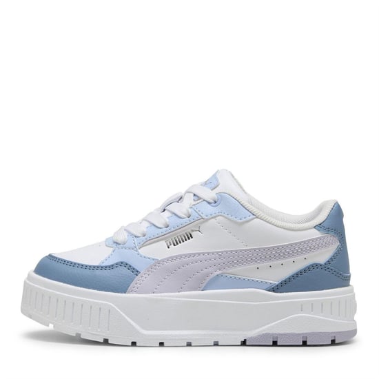 Puma - "Karmen II" Sneaker für Kinder, Leder, Plattform-Absatz (Weiß/Flieder) - Image 2