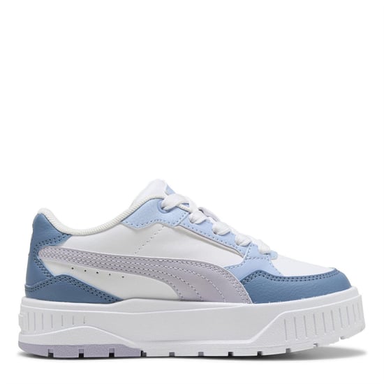 Puma - "Karmen II" Sneaker für Kinder, Leder, Plattform-Absatz (Weiß/Flieder) - Image 4