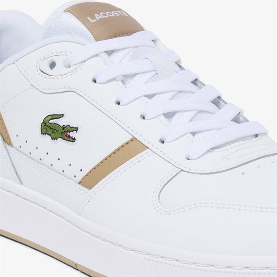 Lacoste - "T-Clip" Sneaker für Herren, Leder, Flach (Weiß/Braun) - Image 3