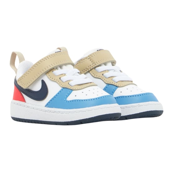Nike - "Court Borough" Sneaker für Kinder, Leder (Weiß/Blau/Rot) - Image 4